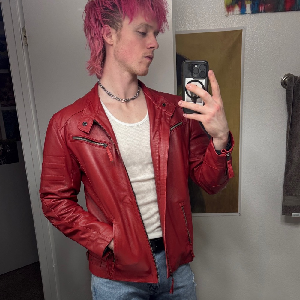 Men's Authentic Leather Jacket - Muscle Fit - Picture 7 of 10